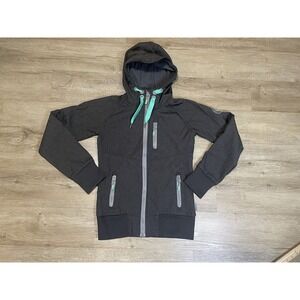 Surfanic Tech Womens Sz S Gray Full Zip Long Sleeve Hooded Fleece Warm Jacket